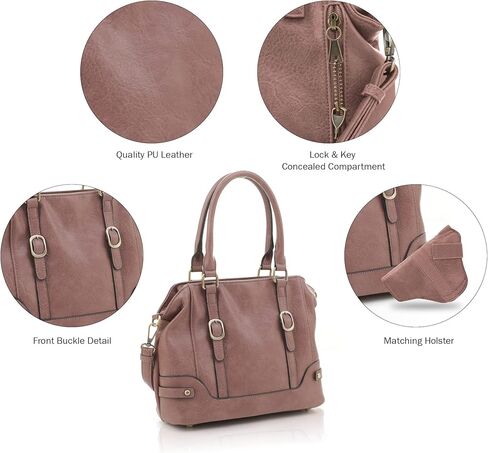 JESSIE & JAMES Elena Concealed Carry Satchel Purse Top Handle Shoulder Tote Bags For Women with Lock and Key in Kuwait