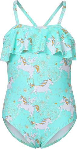 Phineein Girls One-Piece Swimwear Tropical Fruit Heart Print Ruffle Bathing Suit in Kuwait