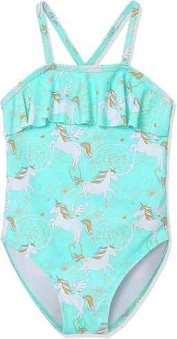 Phineein Girls One-Piece Swimwear Tropical Fruit Heart Print Ruffle Bathing Suit in Kuwait