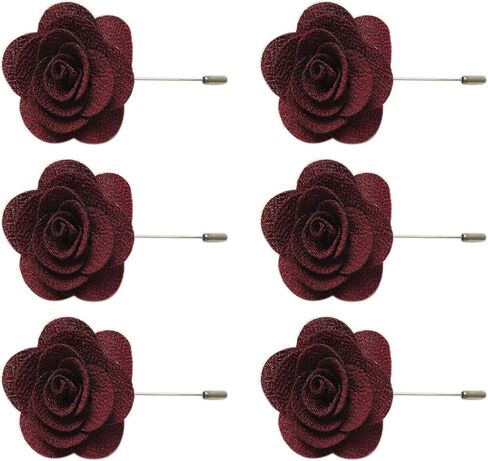 YYCRAFT 12 PCS Fabric Rose Boutonniere Pins, Men's Flower Lapel Pins for Party Business Wedding Suit Rose 2.25 Inch in Saudi Arabia