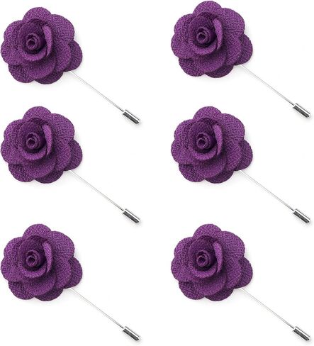 TopTie Men's Lapel Flower Pin Rose for Wedding Boutonniere Stick (Pack of 6) in Kuwait