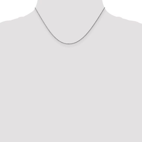 Solid 14k White Gold 1.15mm Rope Chain Necklace - with Secure Lobster Lock Clasp in Kuwait