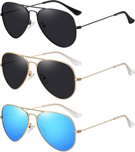 نظارات شمسية MEETSUN Aviator للرجال والنساء، إطار معدني مستقطب للحماية من الأشعة فوق البنفسجية 400 in Kuwait