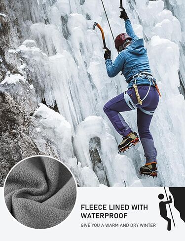 MoFiz Women's Waterproof Windproof Ski Snow Hiking Cargo Pants Warm Fleece Lined Elastic Waisted Zipper Pockets Winter in Kuwait