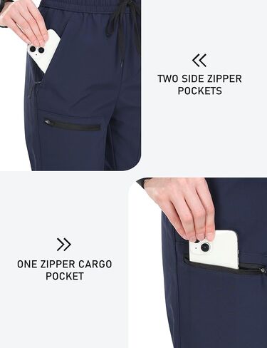 MoFiz Women's Waterproof Windproof Ski Snow Hiking Cargo Pants Warm Fleece Lined Elastic Waisted Zipper Pockets Winter in Kuwait