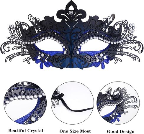 قناع تنكر للزوجين من Sprfragrance للنساء، قناع الهالوين الفينيسي نصف قناع ماردي غرا للرجال والنساء in Kuwait