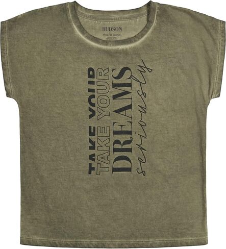 HUDSON Girls' Short Sleeve Patterned Tee, Relaxed Fit Jersey T-Shirt with Crewneck in Saudi Arabia