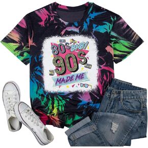 FLOYU 80s Baby 90s Made Me Shirt 90s Womens T-Shirt 90s Outfit Tops Vintage 80s 90s Tee Tops Casual 90s Party Shirts Top