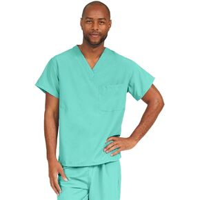 Medline PerforMAX Unisex Reversible V-Neck Scrub Top, 2 Pockets, Jade, Size 4XL