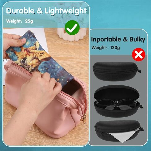 JieyueJewelry 3 قطع من حافظات النظارات الناعمة، حافظة نظارات محمولة قابلة للضغط، حافظة جلدية لنظارات القراءة للنساء والرجال in Kuwait