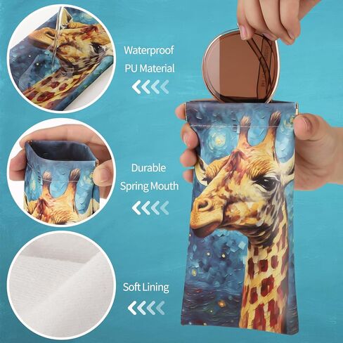 JieyueJewelry 3 قطع من حافظات النظارات الناعمة، حافظة نظارات محمولة قابلة للضغط، حافظة جلدية لنظارات القراءة للنساء والرجال in Kuwait