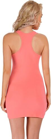 Liang Rou Women's Stretchy Scoop Neck Extra Long Racerback Tank Top in Saudi Arabia
