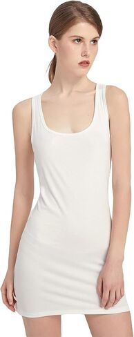 Liang Rou Women's Stretchy Scoop Neck Extra Long Racerback Tank Top in Saudi Arabia