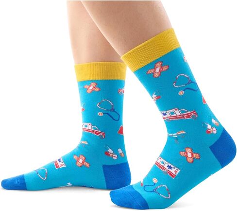 Zmart Unisex EMT Socks Pharmacy Socks Paramedic Socks Physical Socks, EMT Gifts Pharmacy Gifts Medical Gifts Pa Gifts Medical Gifts in Saudi Arabia