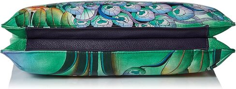 Anna by Anuschka Women's Genuine Leather Large V Top Multi-Compartment Cross Body | Hand Painted Original Artwork in Saudi Arabia