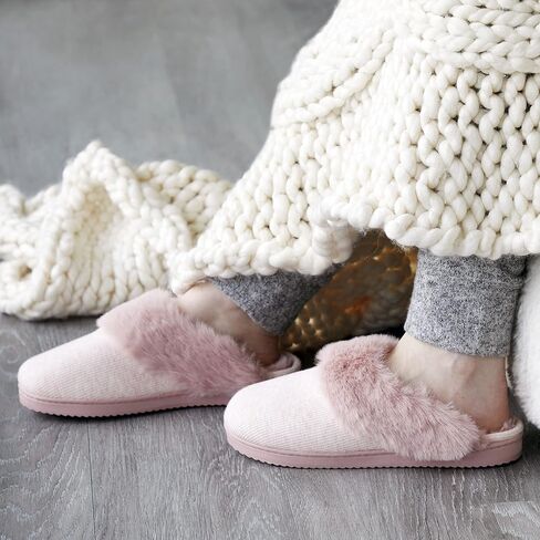 Dearfoams Women's Dahlia Rib Knit Scuff Slipper in Saudi Arabia