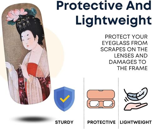 حافظة نظارة ذات هيكل صلب من JUSTCASE®، صندوق حامل نظارة واقٍ فني رائع وأنيق مع قطعة قماش للتنظيف، للجنسين in Saudi Arabia