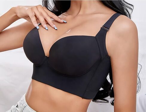 حمالة صدر Soofylia Filifit للنحت والرفع، حمالة صدر عصرية للسيدات ذات كأس عميق تخفي حمالة صدر من الخلف مع حمالة صدر رياضية رافعة للصدر in Kuwait