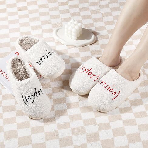 Taylor's Version Slippers Meet Me At Midnight Slippers for Women Men Warm Slip-on Couple Slippers Home shoes in Saudi Arabia