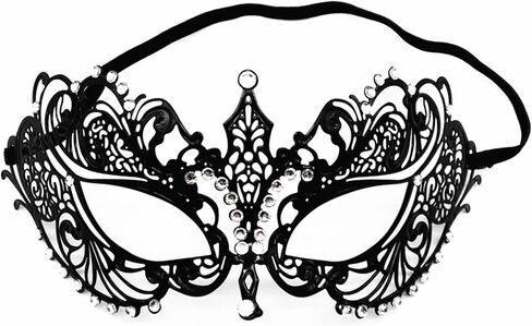 JOYFISCO Masquerade Mask for Women Black Venetian Masquerade Mask for Mardi Gras Halloween Prom Ball Party Costume Accessory in Kuwait