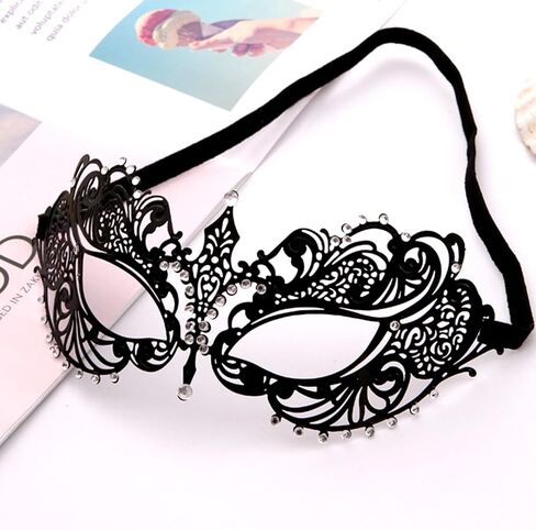 JOYFISCO Masquerade Mask for Women Black Venetian Masquerade Mask for Mardi Gras Halloween Prom Ball Party Costume Accessory in Kuwait