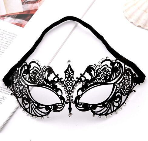 JOYFISCO Masquerade Mask for Women Black Venetian Masquerade Mask for Mardi Gras Halloween Prom Ball Party Costume Accessory in Kuwait