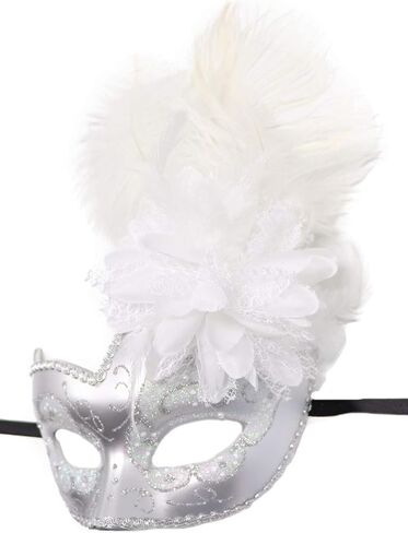 Biruil Feather Masquerade Mask Eyemask Halloween Mardi Gras Cosplay أقنعة الوجه للحفلات in Saudi Arabia