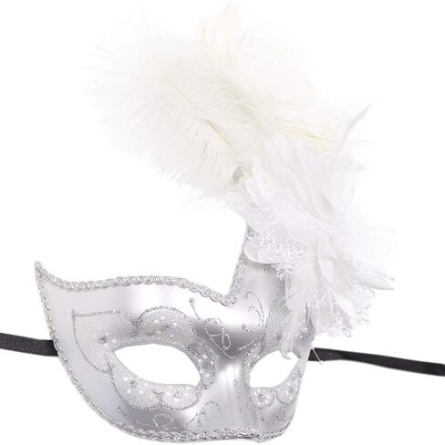 Biruil Feather Masquerade Mask Eyemask Halloween Mardi Gras Cosplay أقنعة الوجه للحفلات in Saudi Arabia