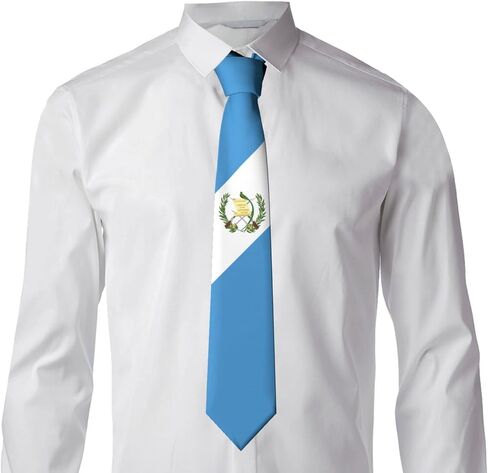 DABOYOZHZH Guatemala Flag Emblem Striped Necktie Men'S Neck Ties Mens Party Business Neckties Soft Skil Tie, White, One size in Saudi Arabia