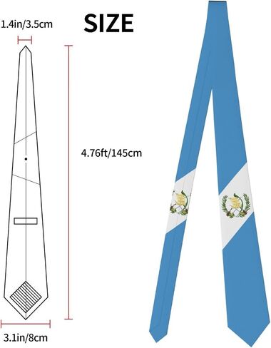 DABOYOZHZH Guatemala Flag Emblem Striped Necktie Men'S Neck Ties Mens Party Business Neckties Soft Skil Tie, White, One size in Saudi Arabia