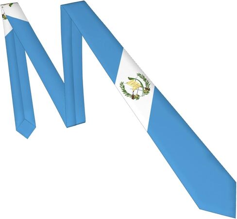 DABOYOZHZH Guatemala Flag Emblem Striped Necktie Men'S Neck Ties Mens Party Business Neckties Soft Skil Tie, White, One size in Saudi Arabia