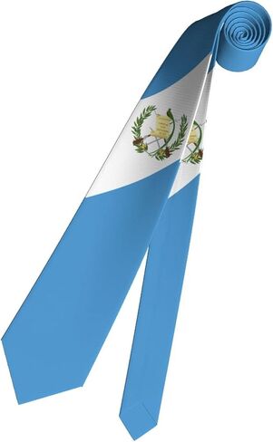 DABOYOZHZH Guatemala Flag Emblem Striped Necktie Men'S Neck Ties Mens Party Business Neckties Soft Skil Tie, White, One size in Saudi Arabia