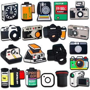 20Pcs Camera Shoe Charms for Clogs Sandals Bracelet Wristband Slippers Water Shoes, Photographer Shoe Decoration Charms for Kids Teens Adults Men Women Party Favor Gifts in Kuwait