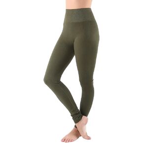 AEKO Women's Thick Yoga Soft Cotton Blend High Waist Workout Leggings with Tummy Control Compression in Kuwait