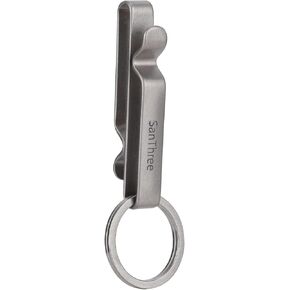 سلسلة مفاتيح SanThree الصلبة المصنوعة من التيتانيوم بحزام مزدوج سريع التحرير من التيتانيوم مع حلقة مفاتيح قابلة للفصل، هدايا للرجال والنساء, رمادي, S in Kuwait