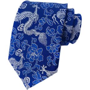 Secdtie Mens Classic Silk Tie Dragon Paisley Jacquard Woven Party Formal Necktie