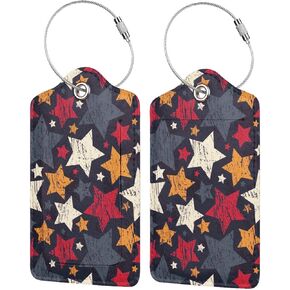 Set of 2 PU Leather Luggage Tag ,Baggage Tags for Women Men with Privacy Cover ID Label Stainless Steel Loop One Size (Beautiful Flower)