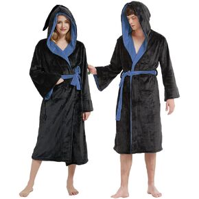 Unpifolov Men Women Flannel Bathrobe Four College Styles Magic Robe Couple Nightgown Witch Cosplay Magical Hooded Cloak