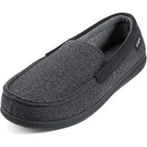ULTRAIDEAS Men's Carver Slippers Moc Loafer House Shoes Memory Foam