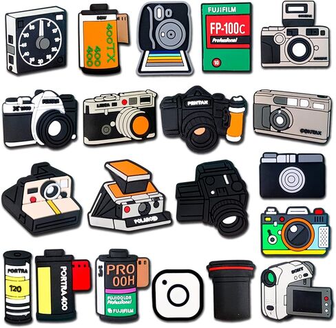 20Pcs Camera Shoe Charms for Clogs Sandals Bracelet Wristband Slippers Water Shoes, Photographer Shoe Decoration Charms for Kids Teens Adults Men Women Party Favor Gifts in Kuwait