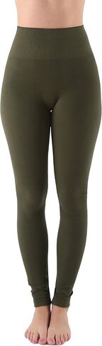 بنطال AEKO النسائي السميك المصنوع من مزيج القطن الناعم عالي الخصر للتمرين مع ضغط للتحكم في البطن in Kuwait