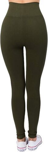 بنطال AEKO النسائي السميك المصنوع من مزيج القطن الناعم عالي الخصر للتمرين مع ضغط للتحكم في البطن in Kuwait