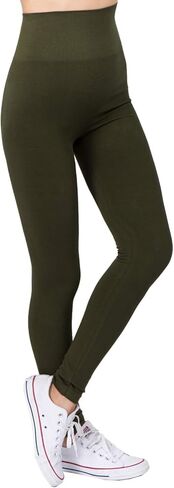 بنطال AEKO النسائي السميك المصنوع من مزيج القطن الناعم عالي الخصر للتمرين مع ضغط للتحكم في البطن in Kuwait