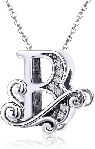 Solid 925 Sterling Silver with Cubic Stones, Complete A~Z Gift Options Alphabet Charm Letter Beads fit Pandora European Bracelets in Saudi Arabia