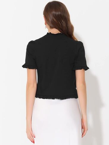 Allegra K Bolero Shrugs for Women's Ruffle Short Sleeve Shrugs for Dress in Kuwait