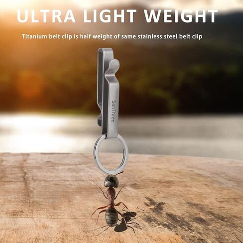 سلسلة مفاتيح SanThree الصلبة المصنوعة من التيتانيوم بحزام مزدوج سريع التحرير من التيتانيوم مع حلقة مفاتيح قابلة للفصل، هدايا للرجال والنساء, رمادي, S in Kuwait