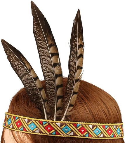 CYIWHI Kids Feather Headdress for Thanksgiving Day Native American Indian headband in Kuwait