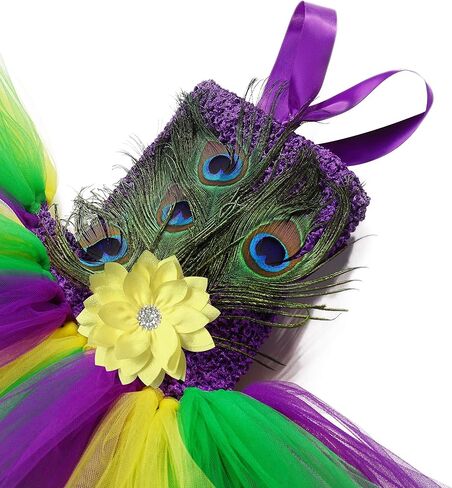 زي توتو دريمز الطاووس للفتيات من عمر 1 إلى 12 عامًا لحفلات الكرنفال في الغابة مع عصابة رأس in Kuwait