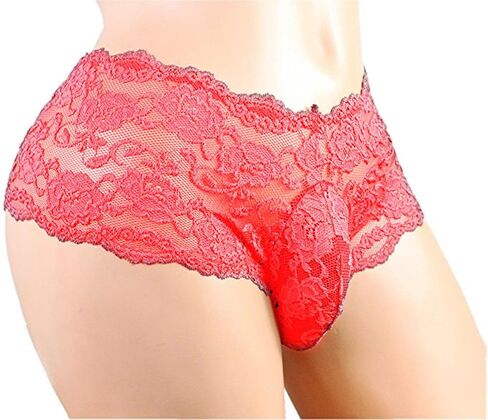 SINMIUANIME Men's lace Anime Panties Three Point Underwear Sheer Mesh Bikini Briefs T-back G-string Panty Sexy in Saudi Arabia