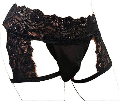 SINMIUANIME Men's lace Anime Panties Three Point Underwear Sheer Mesh Bikini Briefs T-back G-string Panty Sexy in Saudi Arabia